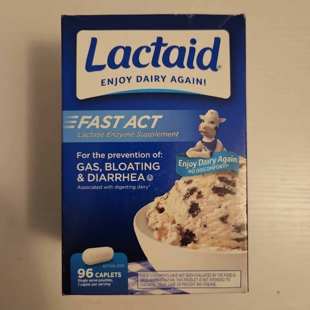 Lactaid Fast Act 1 Bottle 96 Count Lactose Intolerance Relief Exp 2027+