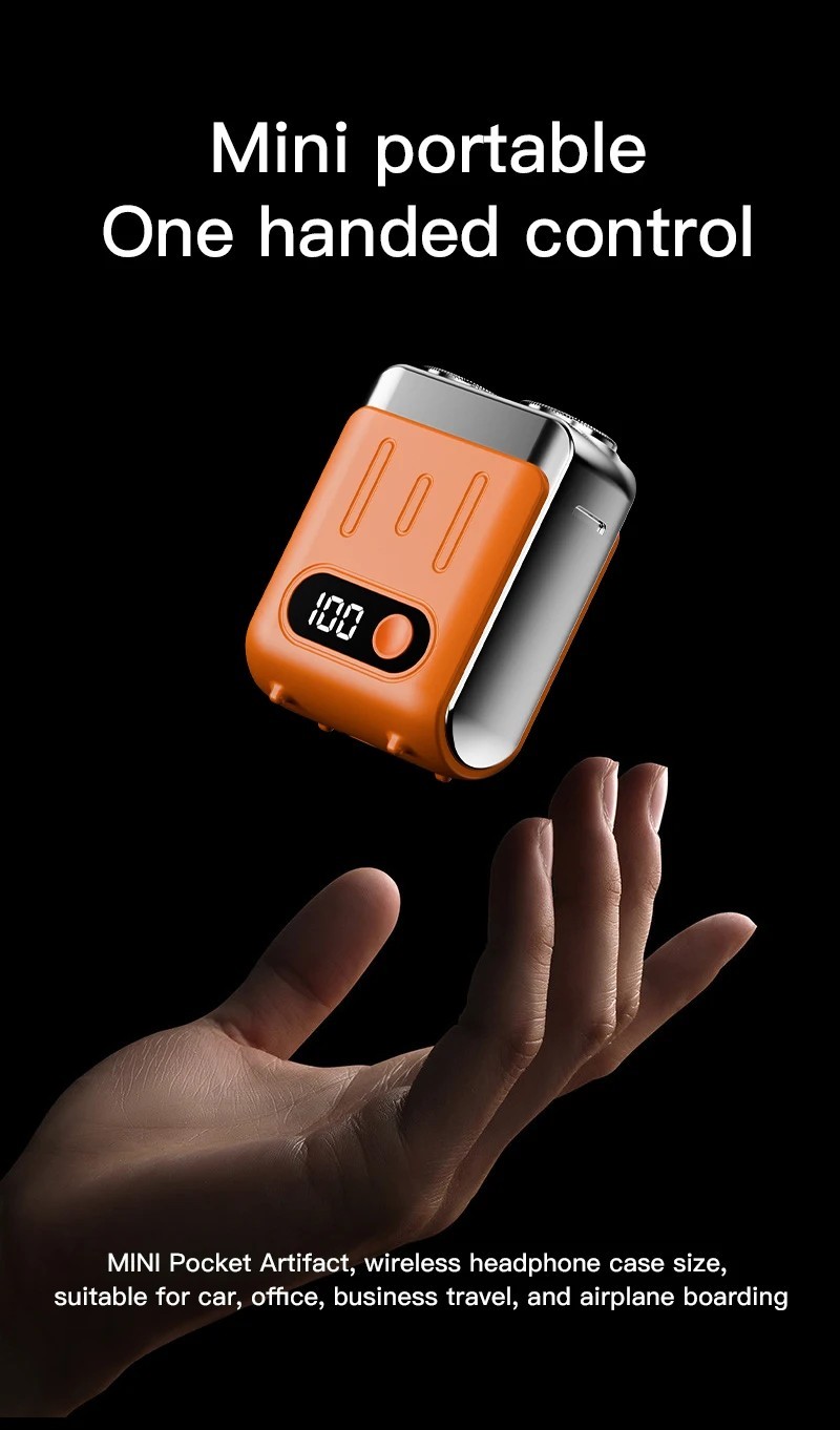 Mini Electric Shaver USB Rechargeable Dual Blade Beard Trimmer LED Display Razor