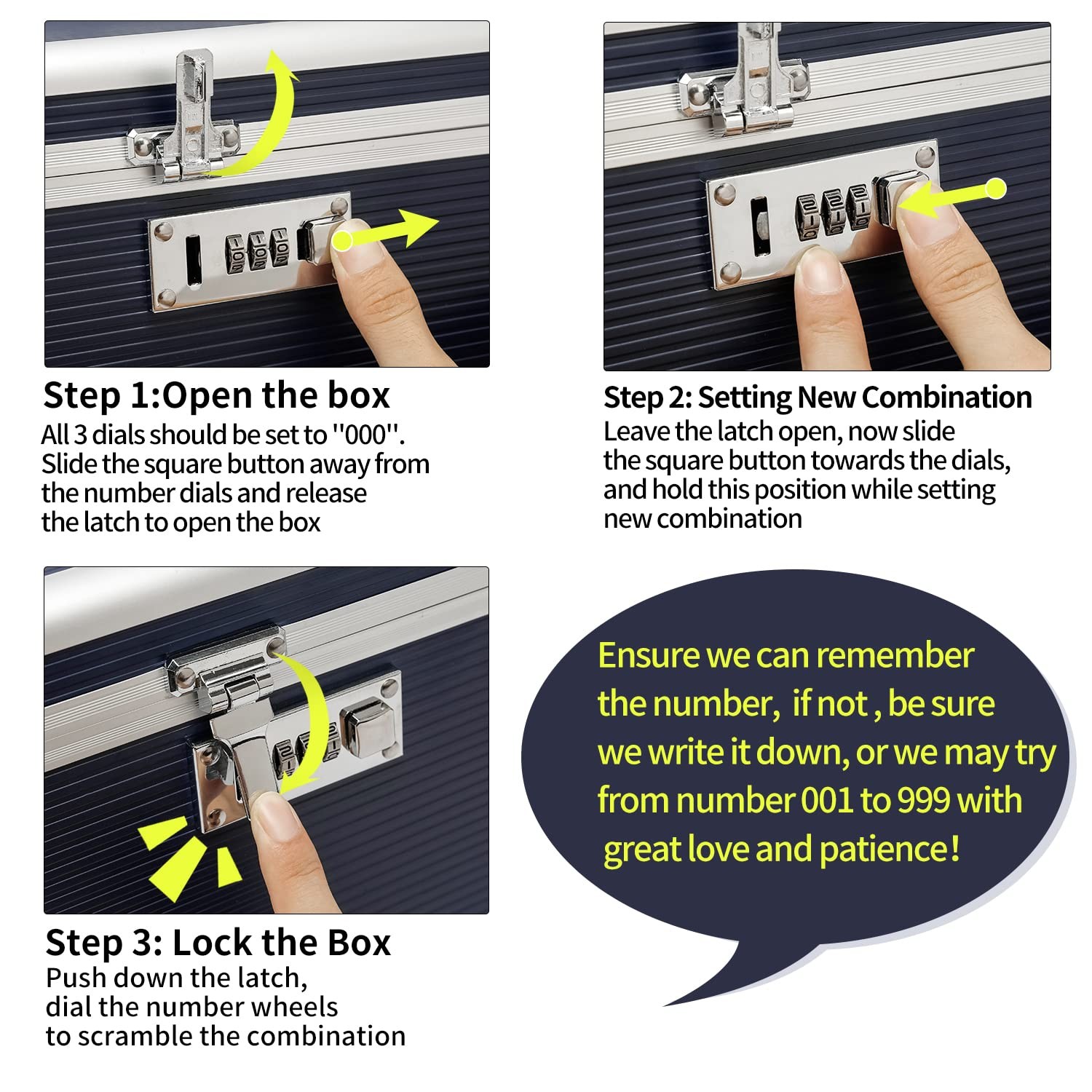 Combination Locking with Portable Storage Case, 10.2 x 6.8 x 6.8 Inch, Childp…
