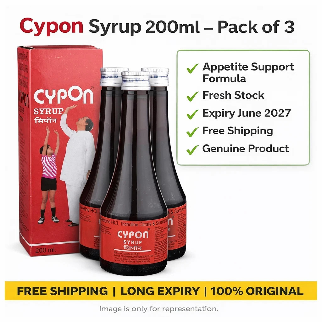 Cypon Syrup 200ml x 3 Appetite & Weight Support Free Shipping