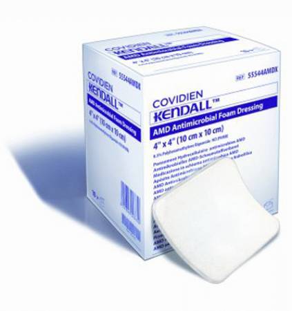 Cardinal Health Kendall AMD Antimicrobial Foam Dressing 8″ x 8″ BX of 10