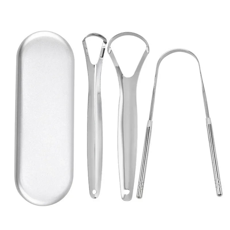 Premium 1pcs/3pcs Metal Tongue Scraper Cleaner for Adults & Kids Portable Stainl