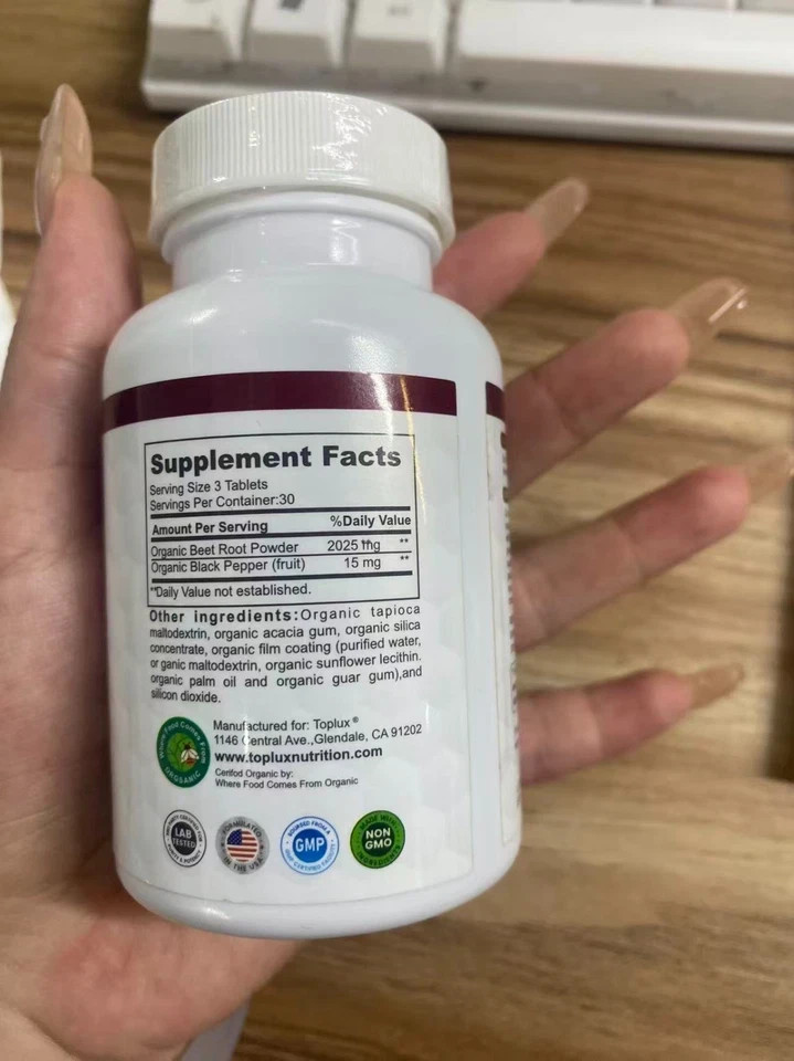 1 Sealed Organic Beet Root Energy + Antioxidant Supplement 90 Tabs NEW++