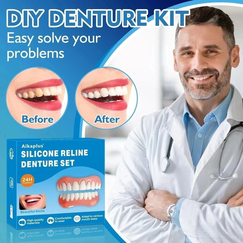 Moldable False Teeth, Veneers Teeth for Women and Men, Upper and Lower Matchi US