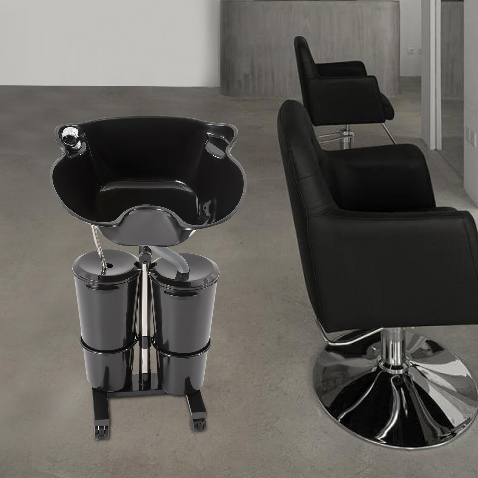 Portable Hairdressing Salon Basin 2 Buckets Hair Washing Sink Shampoo Wash Bowl！