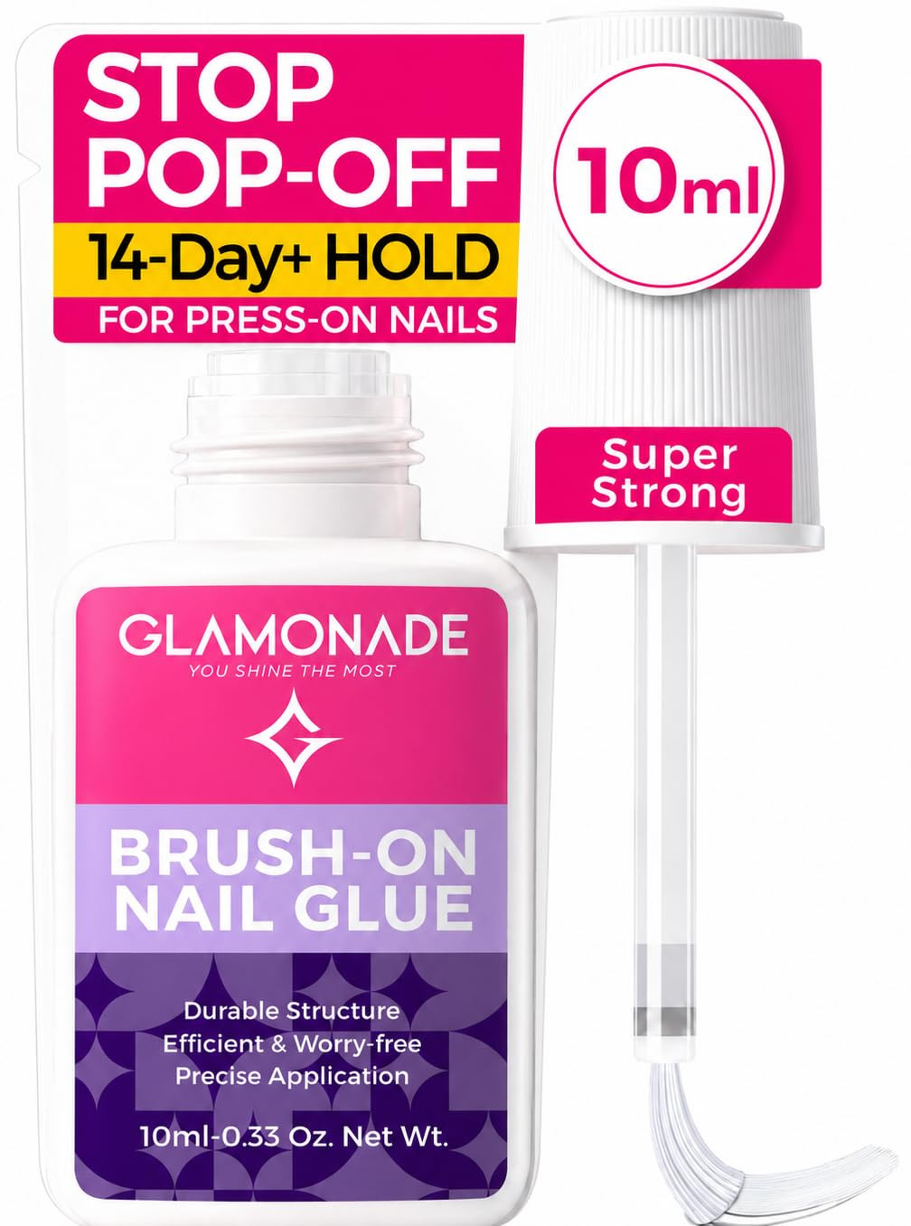 Super Strong Nail Glue: Glue for Press Ons & Acrylic Nails & Fake Nail Tips – 10