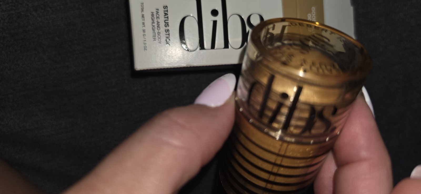Dibs Status Stick Face & Body Highlighter Stick Good Life Gold Full Size 1.3 oz