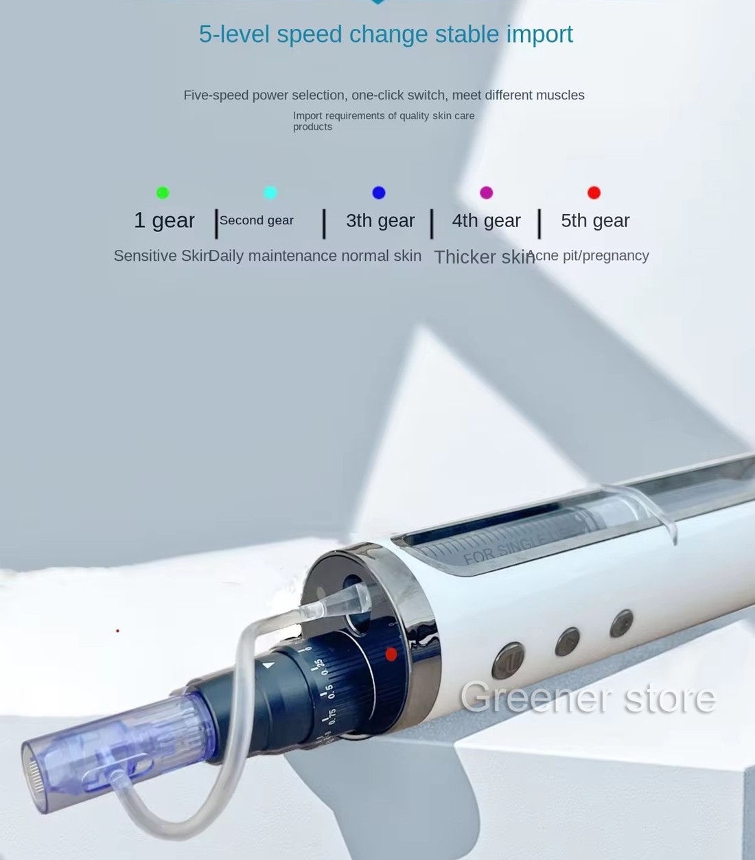 Micro Pen Mesotherapy & 10Pcs 12Pin Replacement Needle Cartridges Tips Face Care