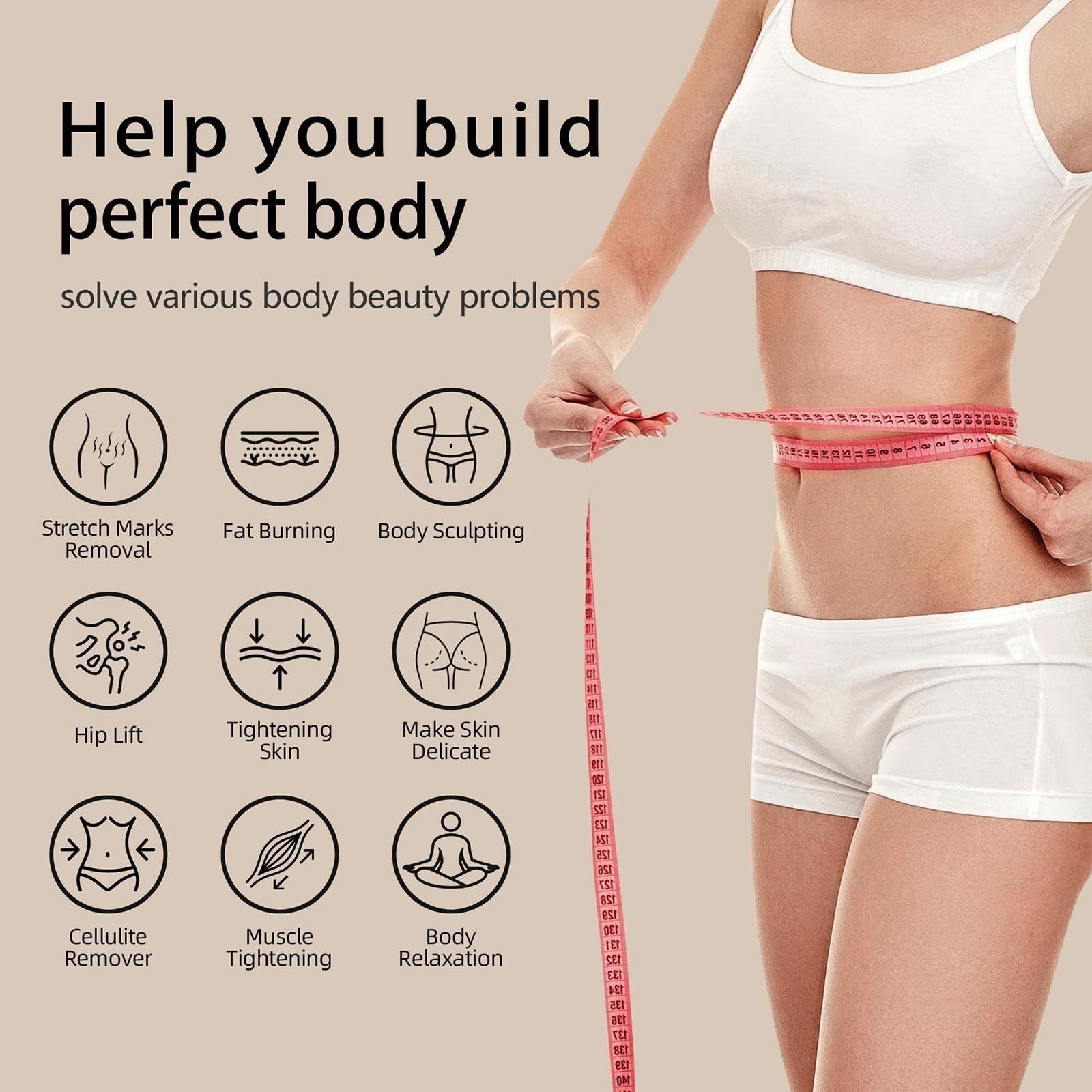 Cordless Body Sculpting Massager – Handheld Cellulite Remover for Belly, Legs, A