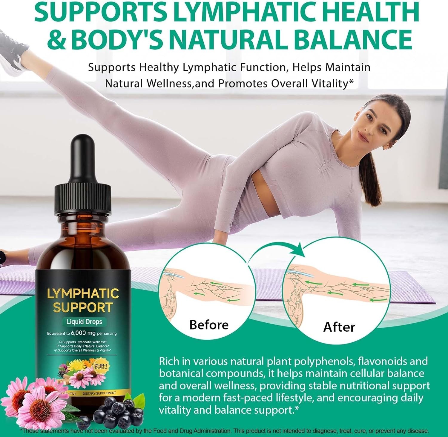Lymphatic Drainage Drops Liposomal Immune Cleanse Support / Drenaje Linfatico