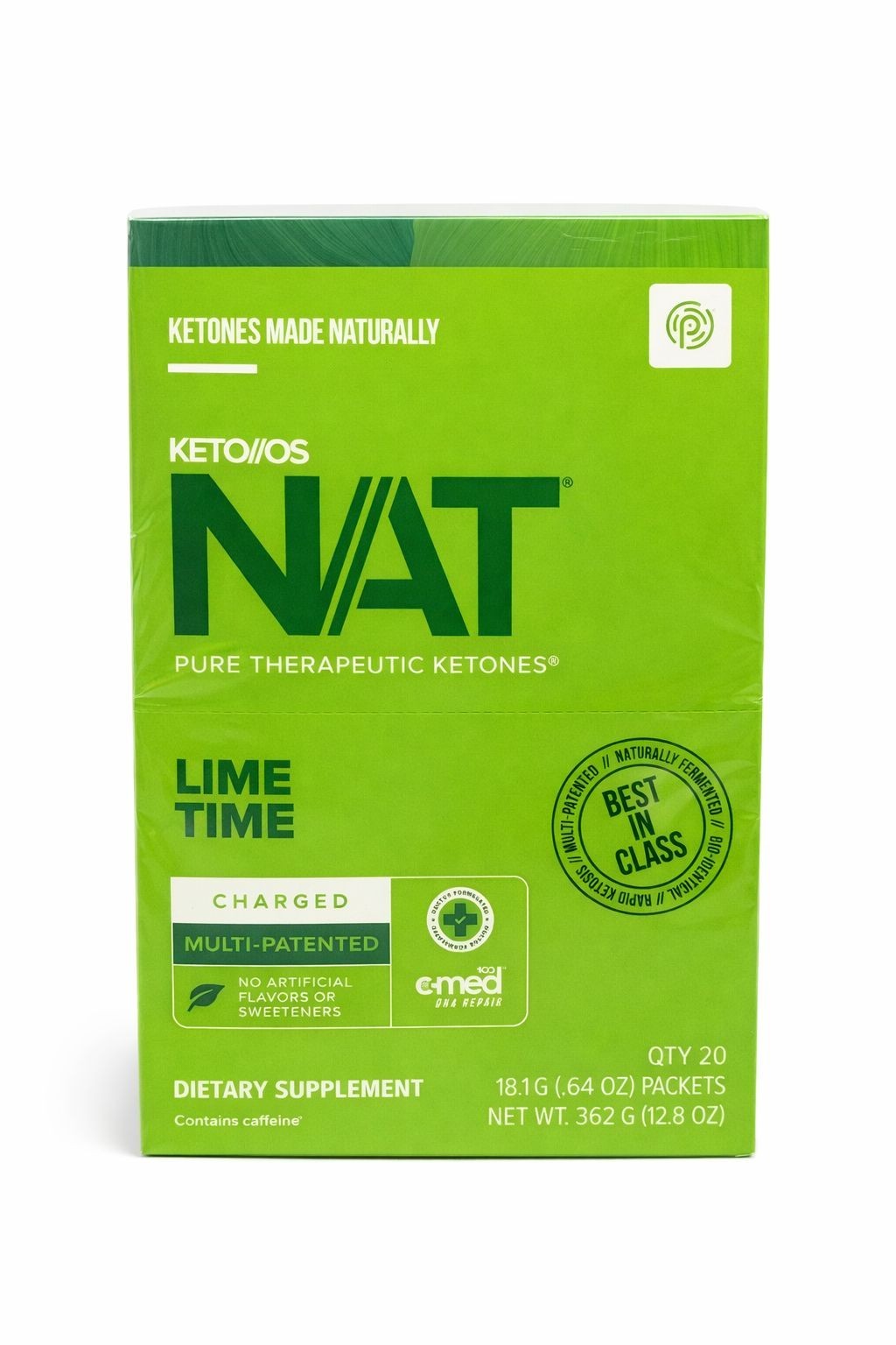 PRUVIT ketone drink Keto Nat LIME TIME Charged 20 pack Free Shipping