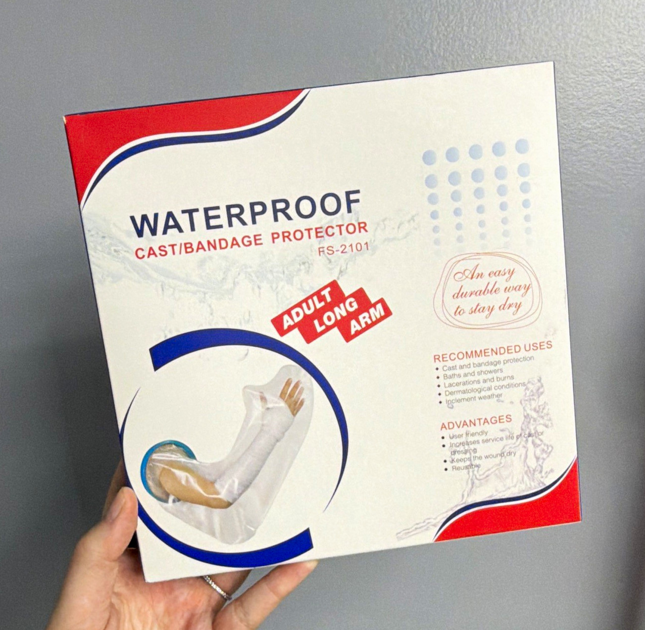 Firstar Waterproof Cast/Bandage Protector Clear Adult Long Arm FS-2101
