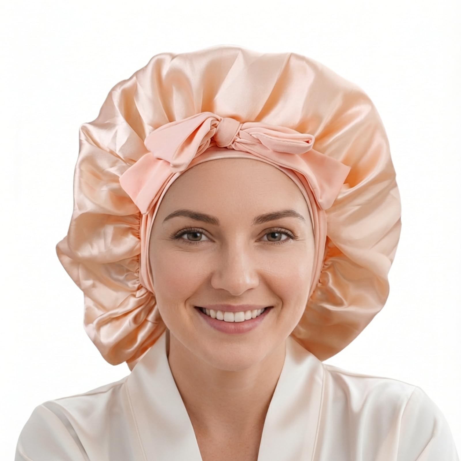 HFZRZFH Single Layer Satin Bonnet for Sleeping, Lightweight Silk 8, Champagne