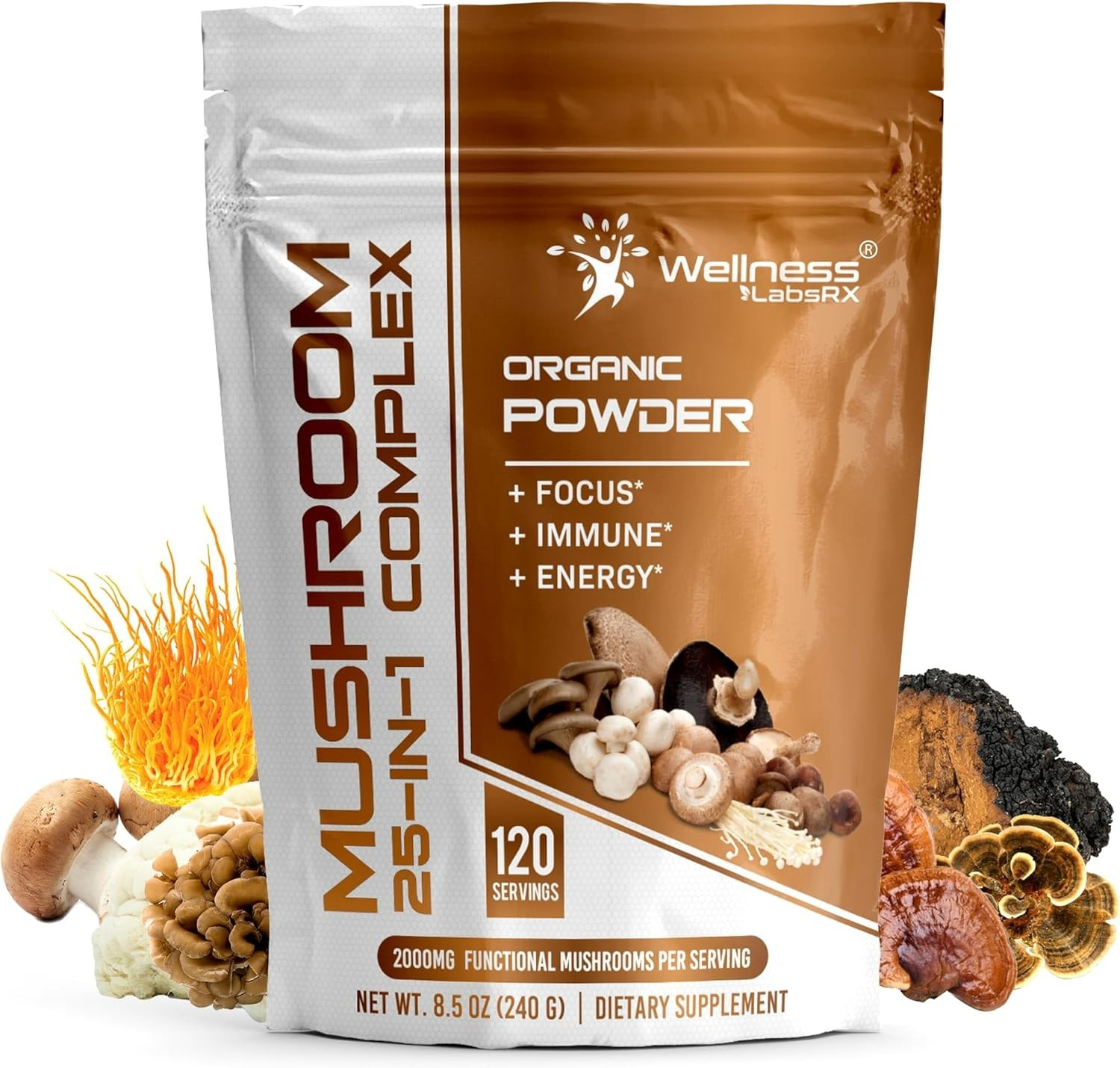 Wellness LabsRX Mushraoom 25-in-1 Complex – 120 servings – 01/2028