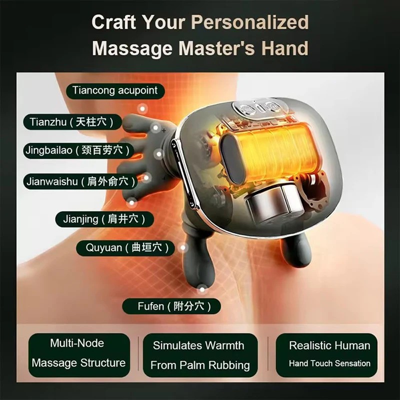 Bionic Neck Shoulder Massager 3 Level Kneading Shawl Cervical Waist Body Relief