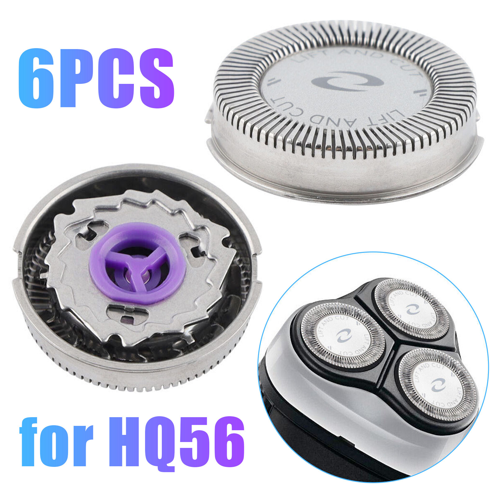 New Replacement Heads for Philips Norelco HQ56 HQ55 HQ4 Plus HQ3 Shaver Blade US