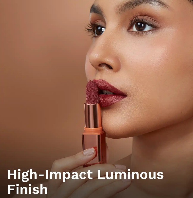Maroon Frosted Shimmer Lipstick Luminous Bullet Lipstick