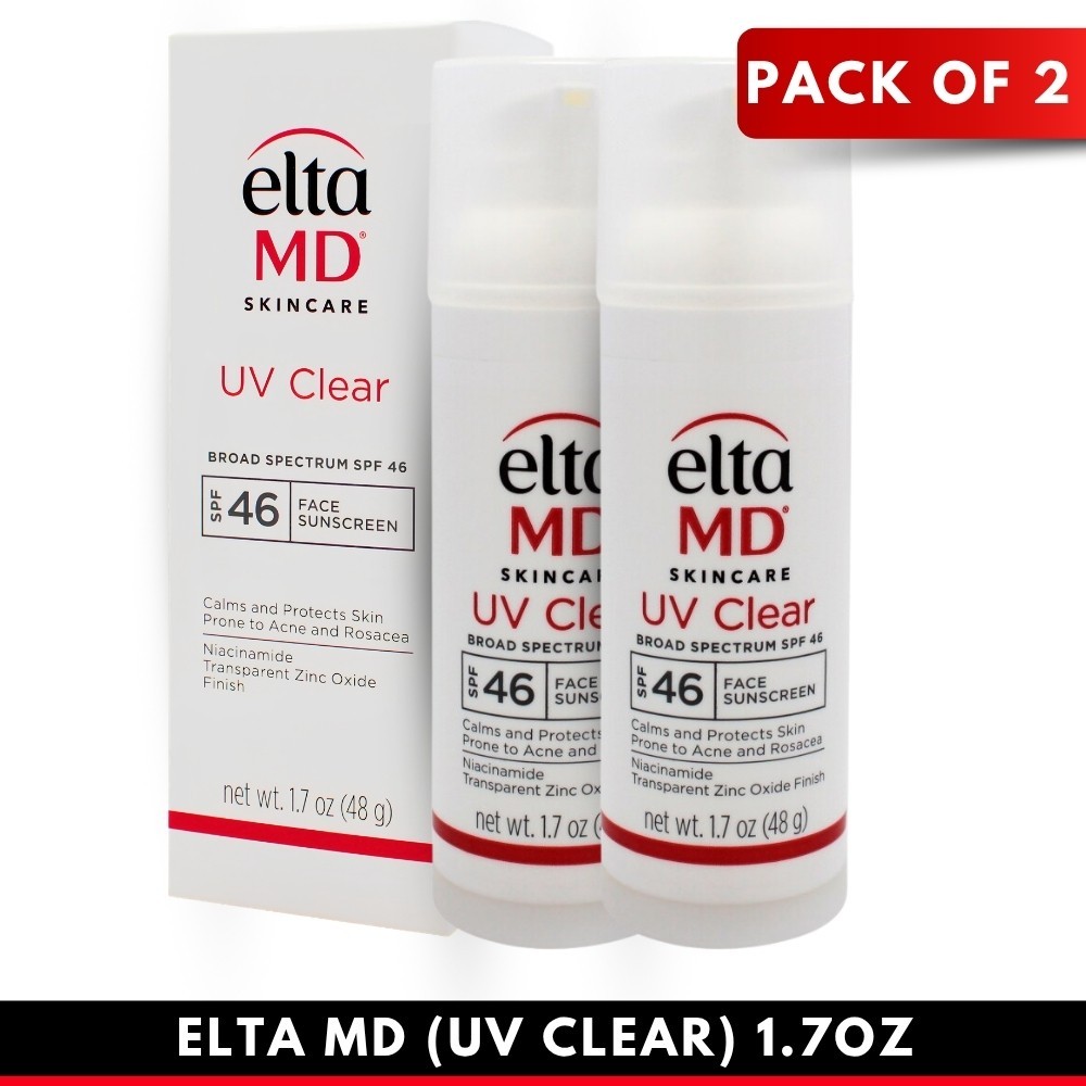 Pack of two EltaMD UV Clear Broad Spectrum Face Sunscreen SPF 46 1.7 oz
