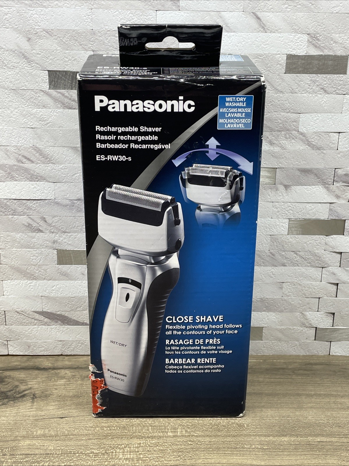 Panasonic Twin 2 Blade Wet/Dry Rechargeable Silver ES-RW30-S New Factory Sealed