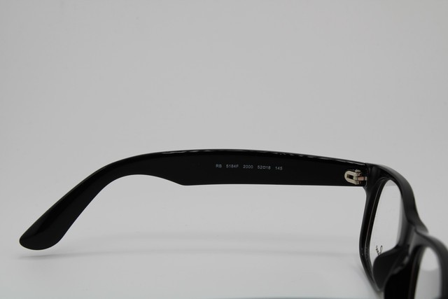 NEW RAY-BAN RB 5184F 2000 BLACK SILVER AUTHENTIC EYEGLASSES 52-18