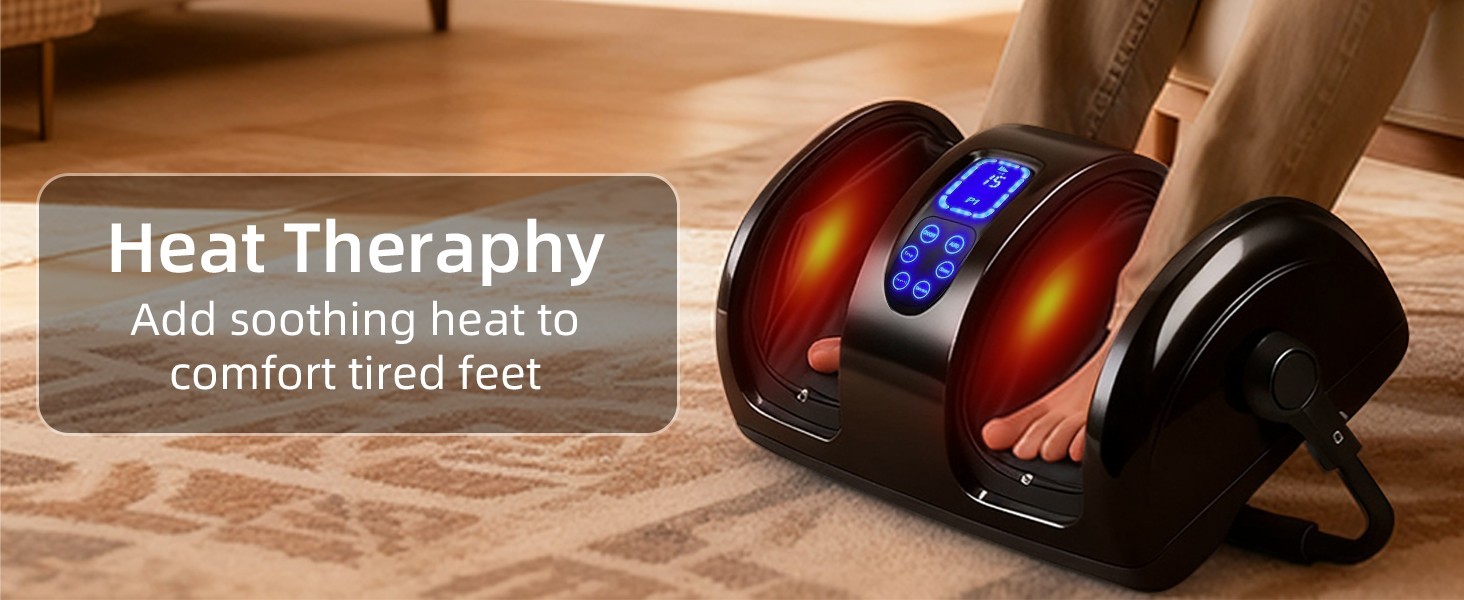 Foot Calf Massager Shiatsu Kneading Heated with 360° Adjustable Handle LEDScreen