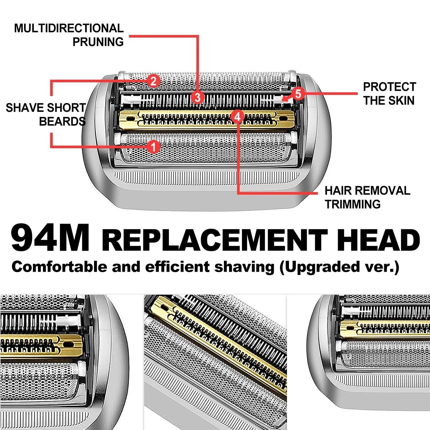 94M Series 9 Pro Electric Replacement Shaver Head Cassette with Brush – Silver