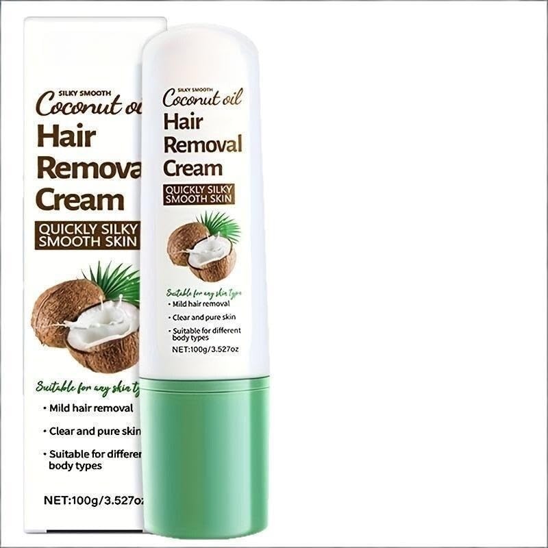 Coconut Oil Hair Removal Cream for Women & Men, Arms Legs Underarms, 1pc