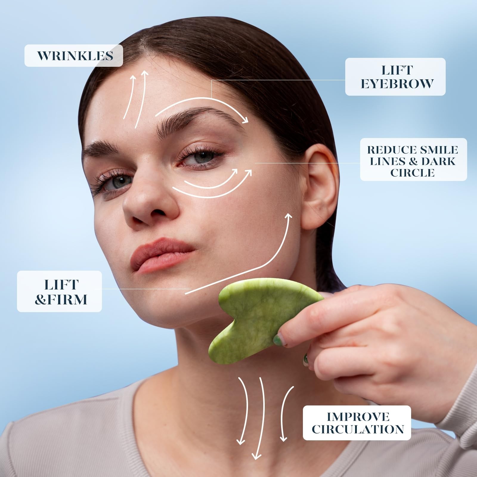 BAIMEI IcyMe Ice Roller for Face and Gua Sha Facial Tool Set, Ice Face Roller