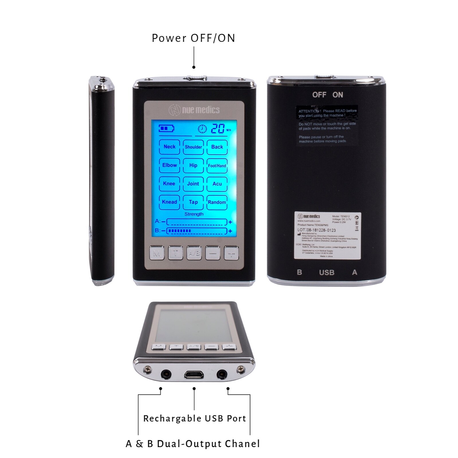 Tens Unit Muscle Stimulator Electro Pulse Therapy Full Body Pain Relief Device