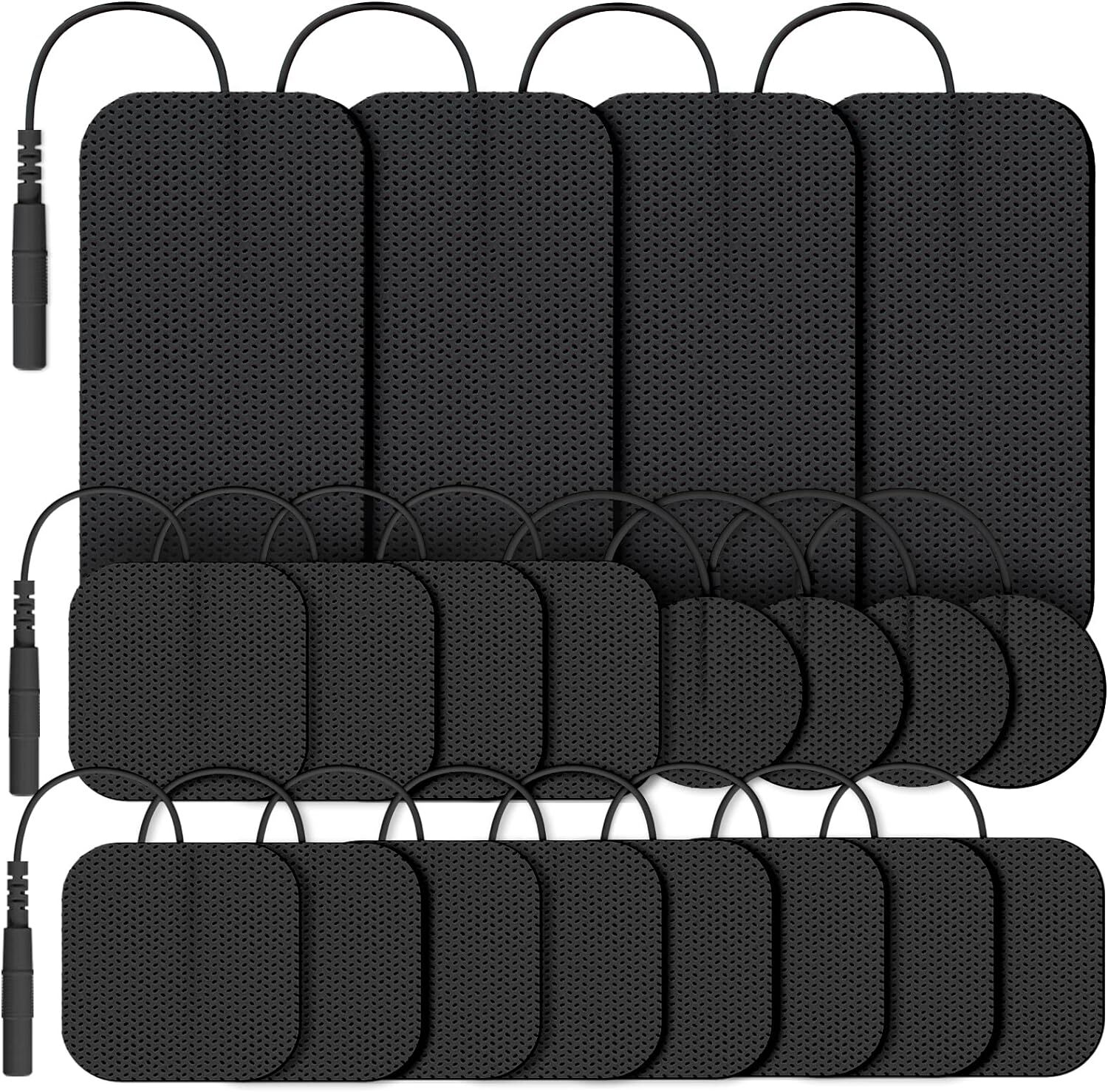 AUVON TENS Unit Replacement Pads Combination Set, 20 Packs Multiple Black
