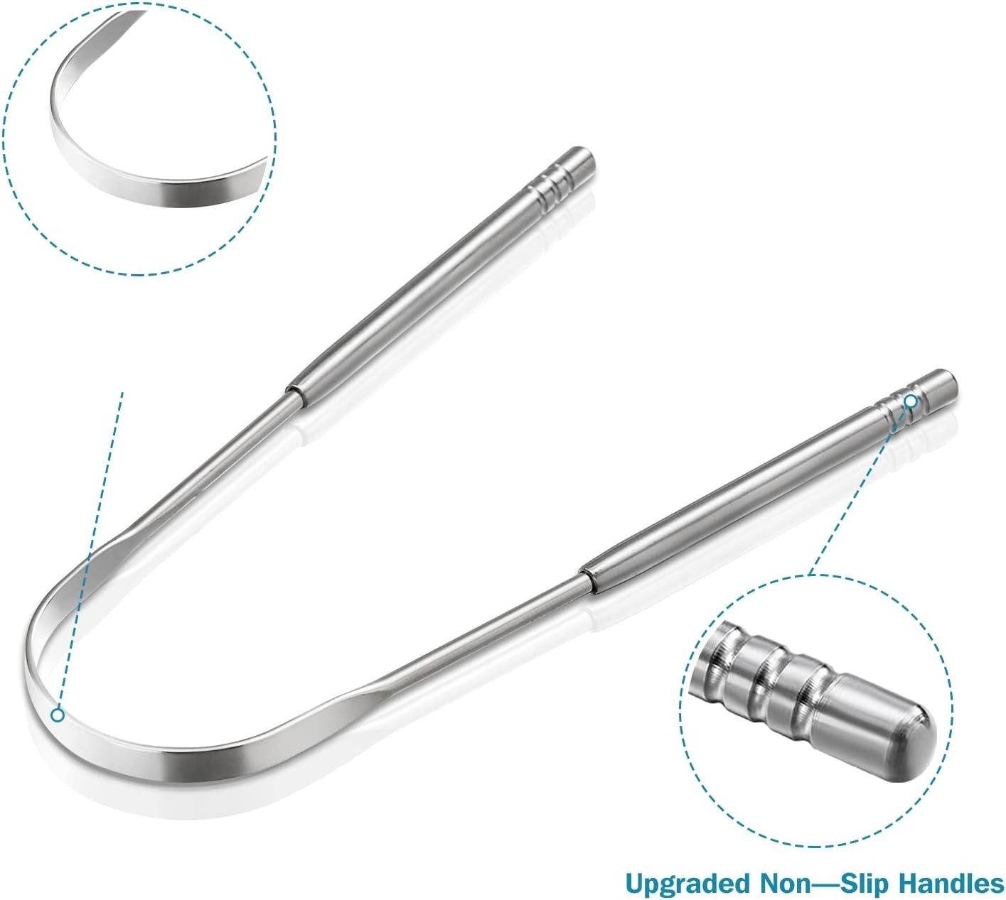 3 PCS Metal Tongue Scraper, Tongue Scrapers for Adults Kids, Stainless Steel