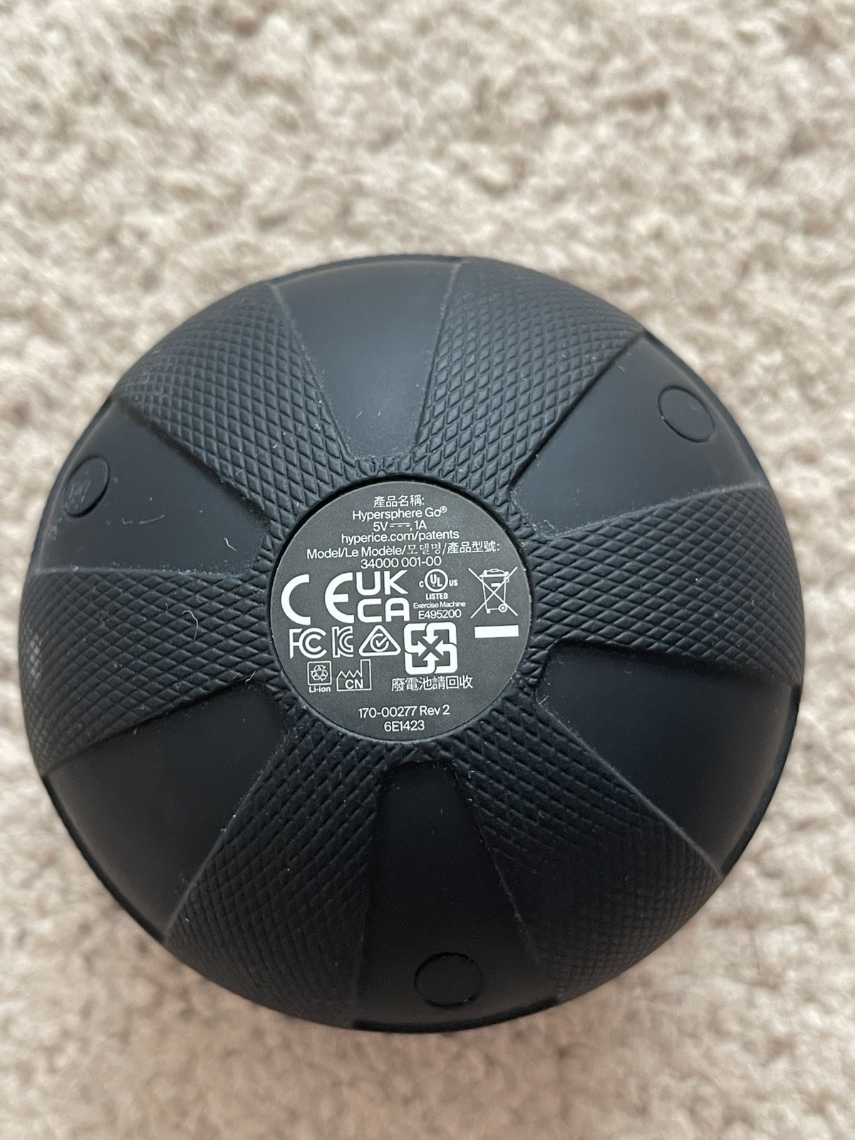 Hyperice Hypersphere Go Compact Vibrating Massage Ball with Stand and Charger