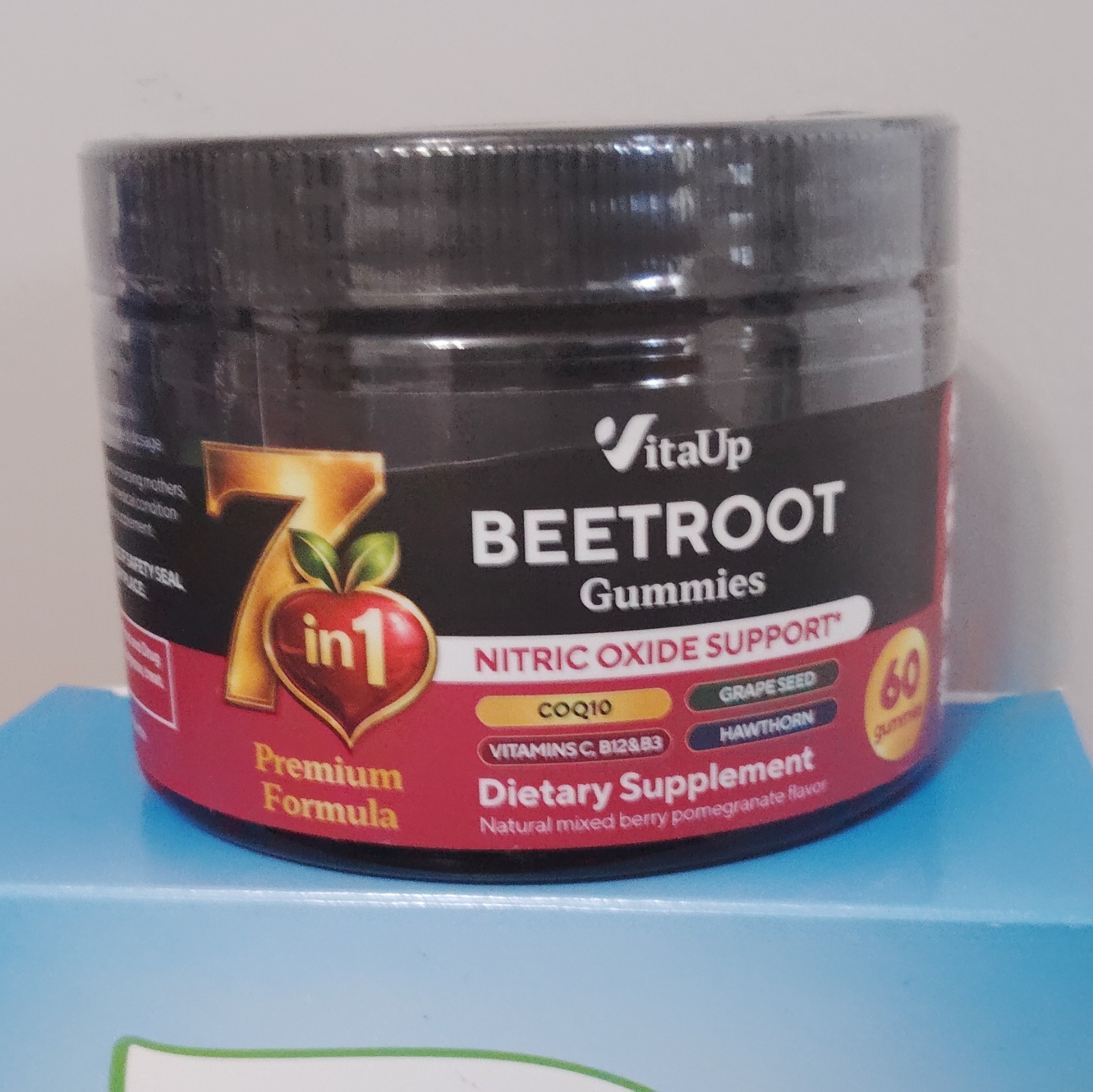 VitaUp Beetroot Gummies 7-in-1 Nitric Oxide Support CoQ10 + Vitamin C 60 ct