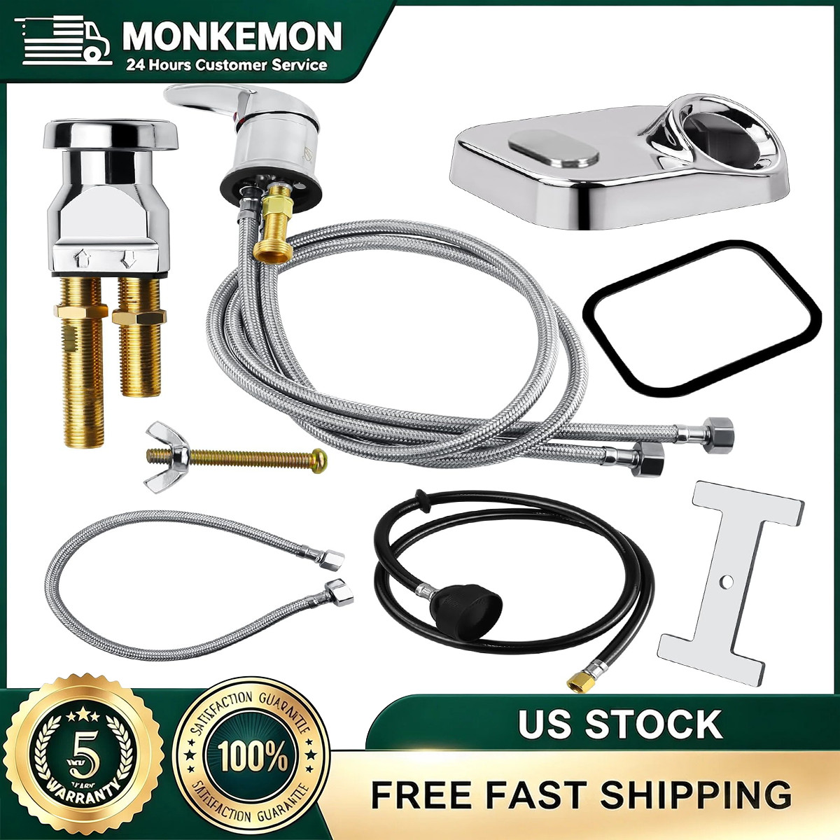 Salon Shampoo Bowl Faucet Vacuum Breaker Kit Shampoo Bowl Hose and Sprayer Parts