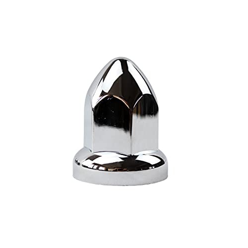 33mm Chrome ABS Plastic Push-on Bullet Flanged Lug Nut Covers Pack of 20
