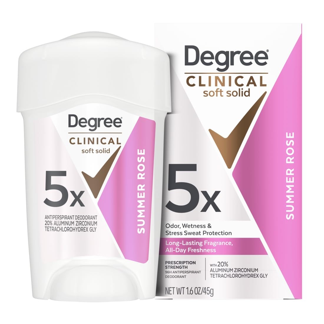 Degree Clinical Strength Antiperspirant Deodorant Summer Rose Soft Solid 1.6oz