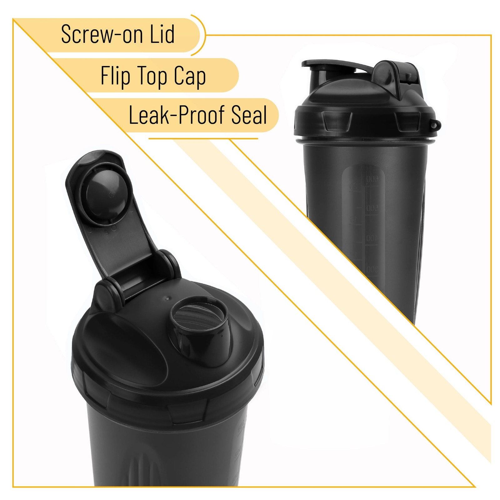 Mr. Pen- Shaker Bottles for Protein Mixes, 28 oz, Leak Proof 1 Pack, Black