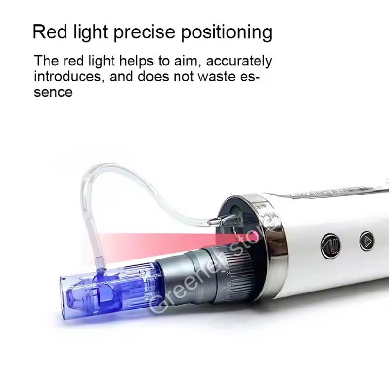 Micro Pen Mesotherapy & 10Pcs 5D Replacement Needle Cartridges Tips Face Care US