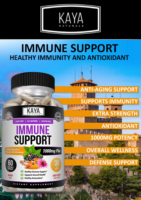Immune System Booster, Vitamin C, Elderberry, Zinc, Probiotics, Echinacea