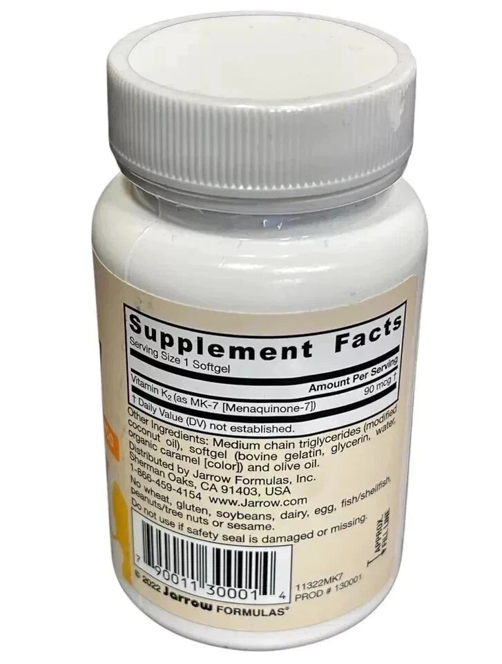 Jarrow MK-7 Vitamin K2 90mcg 120 Softgels Bone & Heart Health 120-count