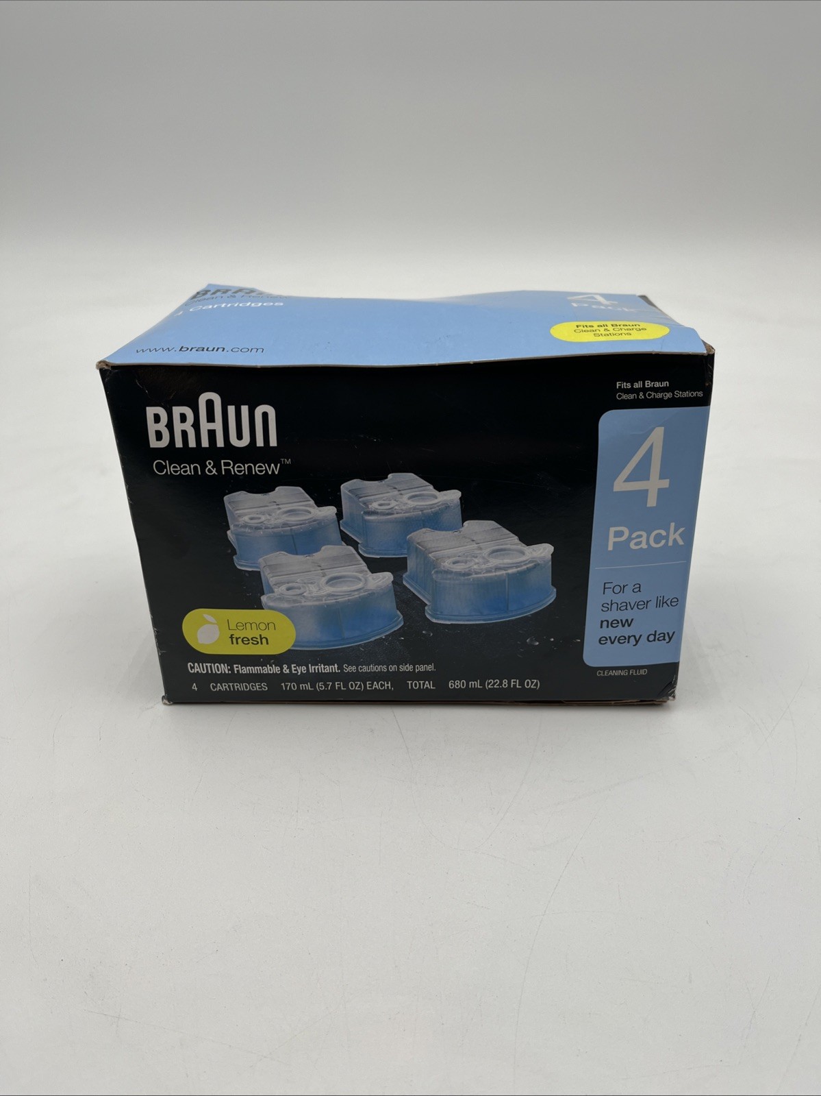 Braun Clean & Renew CCR Refill Cartridges 3 Pack Fits All Stations Lemon New