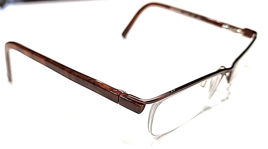 Randy Jackson 1002 Brown Metal Rectangle Half Rim Eyeglasses Frame 52-16 135