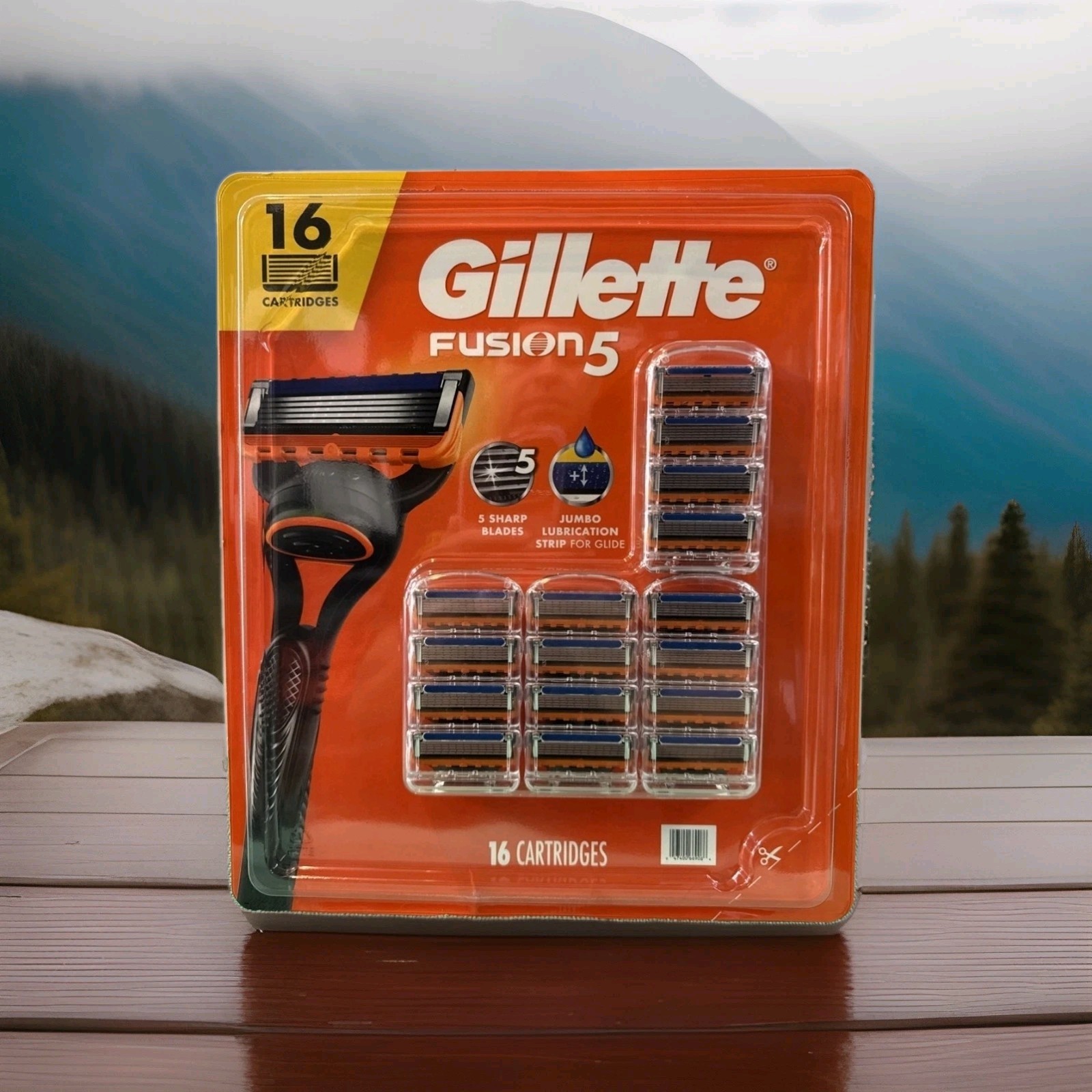 Gillette Fusion 5 With Jumbo Lubrication Strip Refill Cartridges 16 Ct Sealed