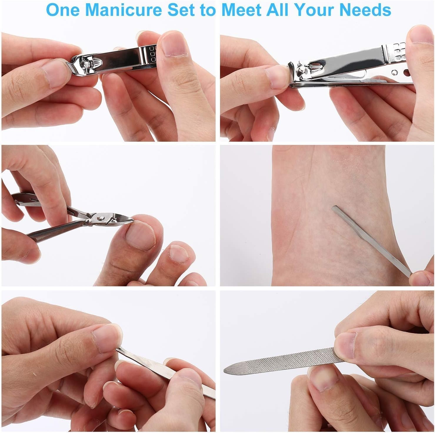 Nail Clipper Set OKOM 19PCS – Professional Manicure Nail Kit for Men Women