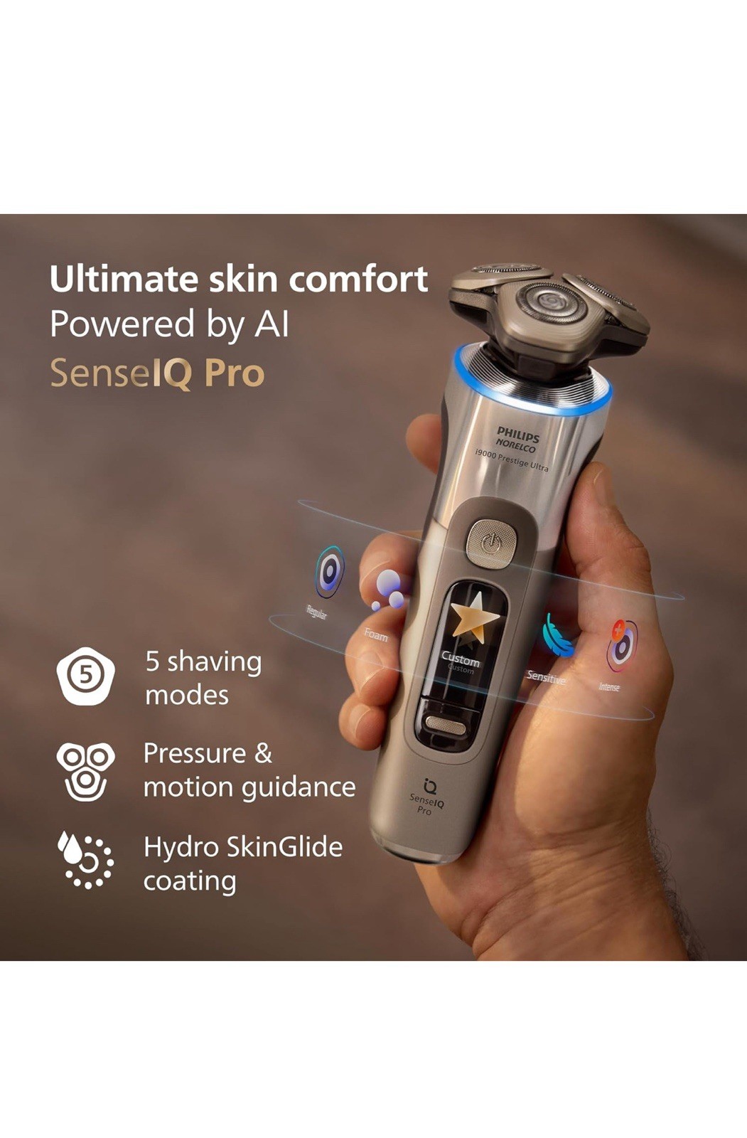 Philips Norelco I9000 Prestige Ultra Electric Shaver, Wet Dry, XP9201/88