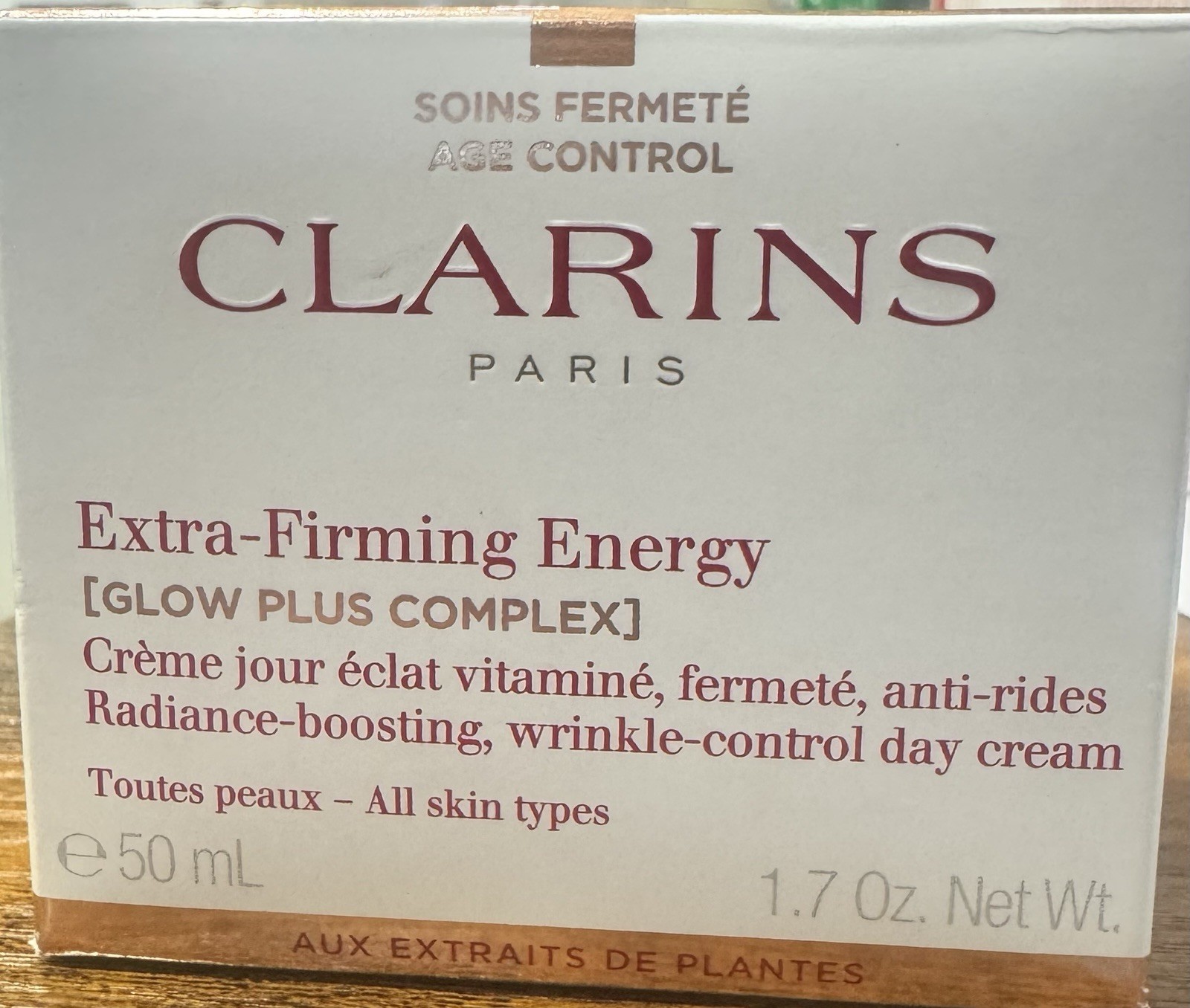 Clarins Extra-Firming Energy, Glow Plus Radiance Boosting All Skin Types 1.7 oz.