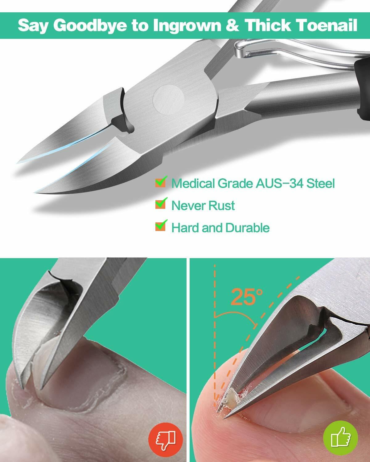 Toenail Clippers for Thick Ingrown Toe Nails Nail Scissor Heavy Duty Precision