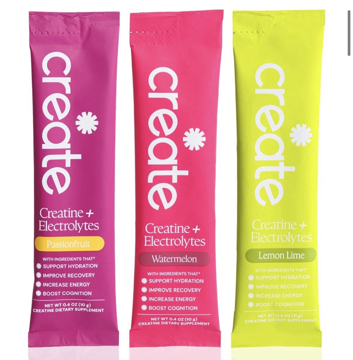 Create Creatine + Electrolytes Drink Mix Variety Pack 360 Sticks
