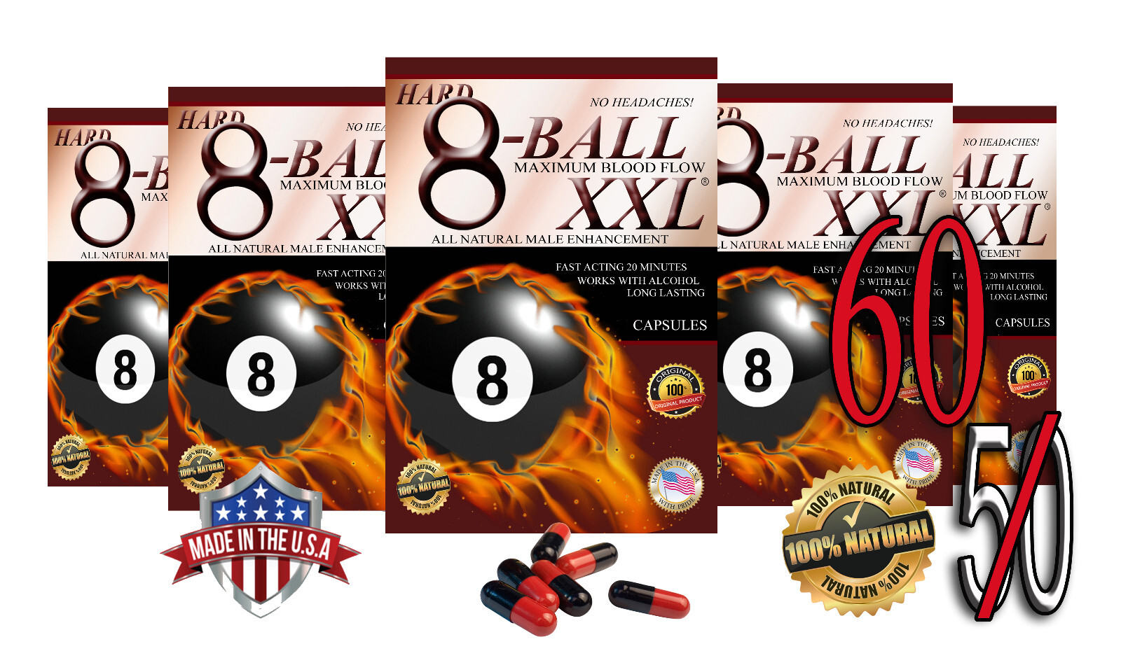 Hard Eight Male Enhancement 60 – WORKS OR YOUR MONEY BACK!