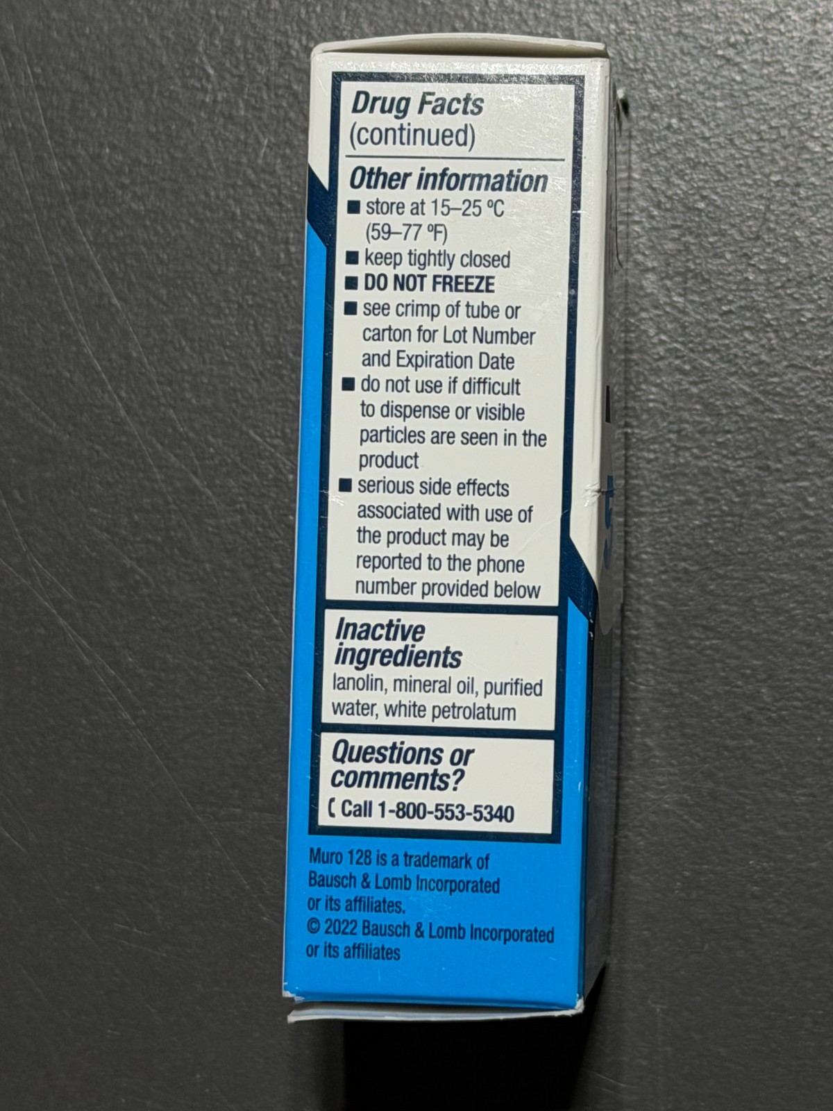 Two Boxes Bausch & Lomb MURO 128 Ointment 5 1/8 Oz Expiration Date August 2026